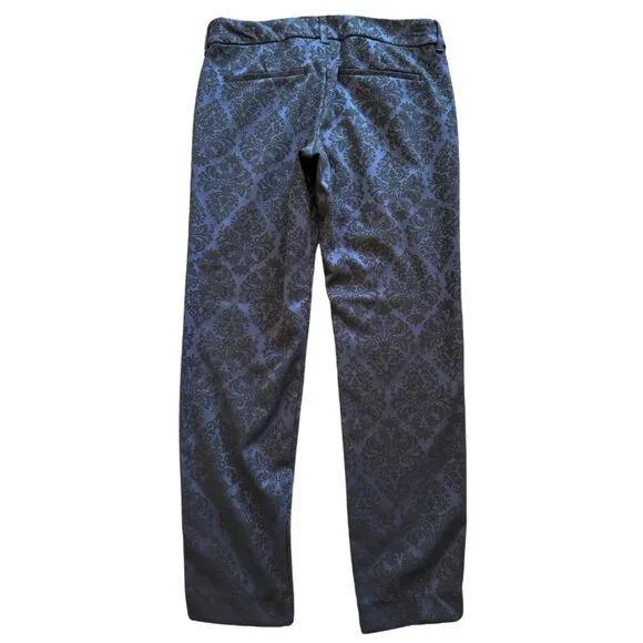 Old Navy Mid Rise Pixie Jacquard Pants size 4 in Blue Jacquard - Picture 2 of 10